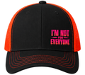 Oranžovo-černá trucker čepice „I am not for everyone“